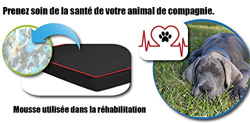 Fortisline-Coussin-pour-Chien-OAHU-Tapis-Matelas-orthopdique-XL-120x80x8-cm-NoirRouge-W41901