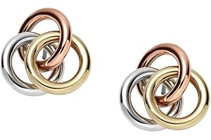 Fossil Orecchini da donna in acciaio inossidabile tonalità oro rosa con chiusura a perno/studente