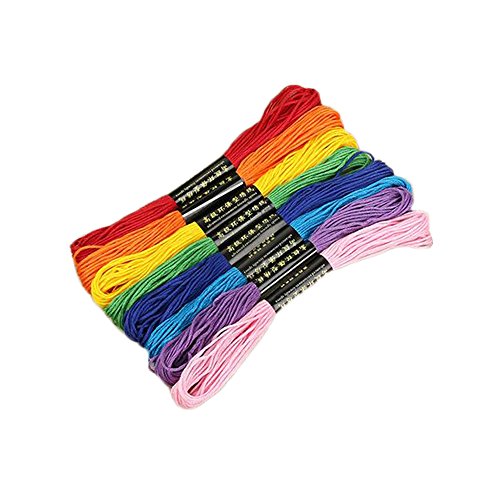 Saflyse 100x8m Stickgarn Sticktwist Nähgarne 100 verschiedenen Farben für Basteln ,Freundschaftsbänder etc - 3