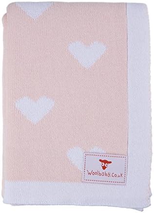 Hearts Cotton Baby Blanket-Softest Pink