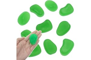 QTTLLI 10 Stück 4,3 cm große leuchtende Kieselsteine, leuchtet im Dunkeln, dekorative Steine für Garten, Weg, Gehweg, Hof, Aquarium, Grün