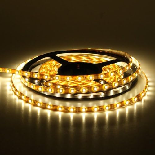 2 x 1m 60 LED 12v DC Under Cabinet Strip Lights &amp; 12w LED Driver Transformer Warm White Self Adhesive