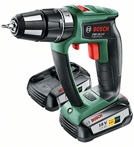 Bosch 0 603 9B0 301 Atornillador taladrador de percusión a batería de litio 45 W, 18 V, Negro, Verde, Percutor