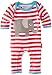 Toby Tiger Baby-Boys Organic Cotton Red Elly Applique Sleepsuit, Red, 3-6 Months