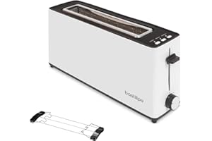 Bastilipo - Firefox - AB900 - Tostapane - Tostapane Lungo per due fette da 900 W di potenza - Funzione scongelamento - Vassoio raccoglibriciole (2130)