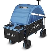 Micro Wagon Deluxe Pro 4 Tekerlekli Mavi, Katlanabilir ve Ayarlanabilir Y&uuml;k Taşıma Aracı, 50 Kg Kapasite, 238 L İ&ccedil; Hacim, 210
