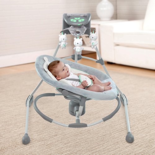 Ingenuity 10088 InLighten Cradling Swing and Rocker – Twinkle Teddy Bear - 6