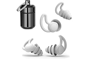Bouchons D'oreille pour Dormir, 2 paires Bouchons d'oreille Antibruit 30db-40db, Confortables Antibruit en Silicone Réutilisable pour Dormir, Dormeurs Latéraux, Anti Ronflement, étudier （Gris）