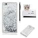 Produktbild Huawei P9 Lite Hülle,SKYXD Glitzer Flüssig Wasser Kreativ Design Weiche Silikon Gel Gummi [Nicht Hard Case] Brillianter Leichtes Glatt Schutzhülle mit [Handyanhänger + Eingabestifte] Handy Tasche Hülle Etui für Huawei P9 Lite Soft Shine Bling Glitter Liquid Water Folie Case Back Cover With Touch Pen Dust Plug - Silber Treibsand Sparkle