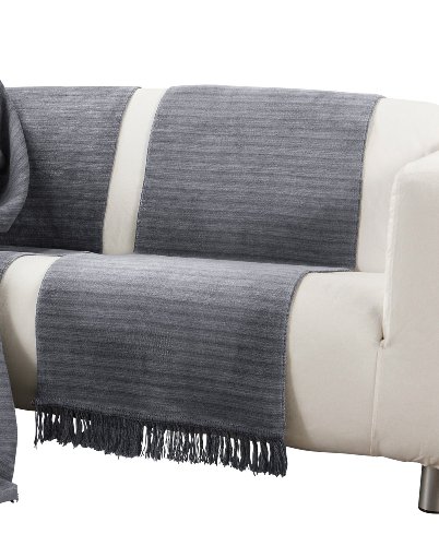 Ibena Sofaläufer Baumwollmischung grau Größe 50x200 cm