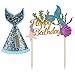 Produktbild LUTER Glitter Meerjungfrau Kuchen Topper, Lutscher Geburtstag Kuchen Picks Cupcake Toppers Party Dekorationen Geburtstagskuchen Topper für Kinder für Meerjungfrau Baby Shower Birthday Party