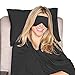 Produktbild HappyLuxe Reise-Set, inkl. kleinem Kissen, Wickeltuch, Decke und Schlafmaske. Ideal für Flugzeuge, Züge, Kreuzfahrtschiffe, Busse oder Jede andere Reise. Komfortable Reise, mit Stil 13x17 Jet Black