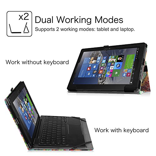 Fintie Hülle für Lenovo Miix 310 – Folio Kunstleder Schutzhülle Tasche Etui mit Auto Schlaf / Wach Funktion für Lenovo Miix 310 25,65 cm (10,1 Zoll HD) Tablet PC, Liebesbaum - 3