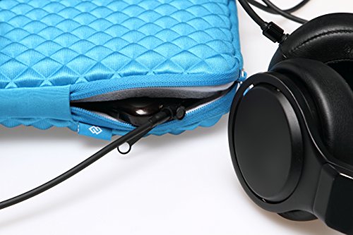 Urcover® Steppmuster Laptop Schutz-Hülle Sleeve Tasche mit Zubehörfach Blau | 15,4 Zoll 39,6 cm | Tablet Schutzhülle Notebook Cover | für Macbook iPad Galaxy Tab | Aktentasche - 4