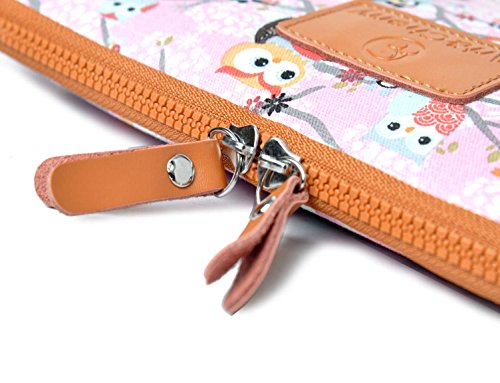 art&cherry © 5,8-6,1″ Universal eBook Reader Schutzhülle / Hülle aus Canvas-Gewebe passend für z.B. Kindle Paperwhite, Fire HD 6 & Voyage / Tolino Shine 2 HD Vision 3 HD / Sonry PRS-T3s T3 T2 / Kobo Glo HD / Icarus Illumina HD Muster 4 (pink) - 4