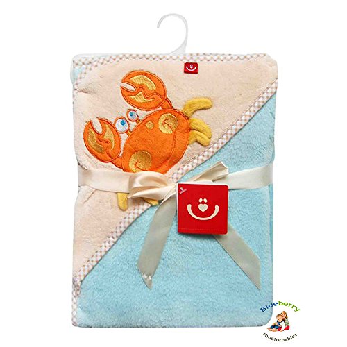 BlueberryShop 3D BADE- POOL- STRANDTUCH MIT KAPUZE Microplüsch Bestickt Baby Kind Kleinkind Geschenk (30″ x 31.5″) ( 0-8 Yrs ) ( 76 x 80 cm ) Multi - 2