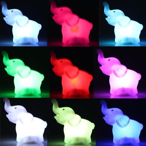 BABY LED Nachtlicht Kinderlampe Elefant Motiv mit Farbwechsel Einschlafhilfe - 2