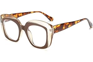 LJCZKA Occhiali Anti Luce Blu Donna, Montatura Occhiali da Vista Spessa Quadrati Grandi Occhiali Anti Affaticamento per Computer Gioco Lettura