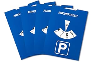 DWFEYOI 4 Pezzi Disco orario Europeo per parcheggio Maxi Auto Camion Camper Bicolore Fronte Blu Retro Bianco con Quarto d'ora,Accessori auto interno,Gadget auto,disco orario auto,disco orario automatico