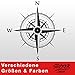 Produktbild KOMPASS Windrose Aufkleber Wandtattoo Wandaufkleber Sticker (20 (B) x 20 (H) cm, Schwarz)