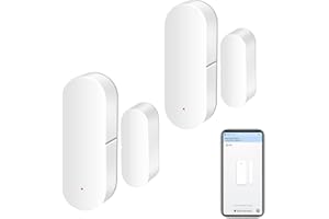 SENCKIT Sensore WiFi per porte: rilevatori intelligenti per porte aperte/chiuse, sensore wireless per finestre con notifica app, sensore di contatto per la sicurezza domestica, compatibile con Alexa Google