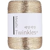 Shiny Metallic Hand Woven Thread, Gold Yarn for Crochet, Decorations, Embroidery, Crochet Thread for DIY Handbag (Gold)
