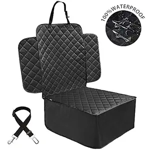 Elantrip Waterproof Pet Seat Cover for Front Seat with Side Flap Washable Water Resistant Dog Front Seat Protector Nonslip for Car Truck, XL Extra Large with Seat Belt