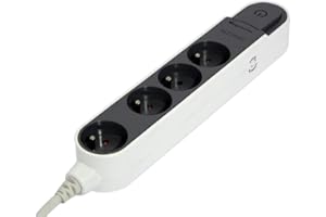 CHACON Bloc Design parafoudre 4x16A avec Interrupteur - 5 m - Gris foncé