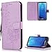Produktbild FNBK Samsung Galaxy S8 Hülle Leder Lila Löwenzahn Blumen Handyhülle Holster Leder Flip Wallet Cover Tasche Stand Case Card Slot Magnetverschluß Kratzfestes Schutzhülle