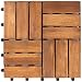 Produktbild Vanage Holzfliesen 18-er Kachel Set, geeignet als Terrassenfliesen und Balkonfliesen, aus Akazien Holz, Design: Edge, braun, 30 x 30 x 2,4 cm