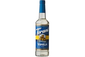 Torani Vanilla Sugar Free Coffee Syrups (750ml) - Classic Vanilla Syrup Flavouring for Lattes, Iced Coffees & Tea Beverages - Zero Sugar, No Calorie, No Carb & Vegan Drink Flavouring