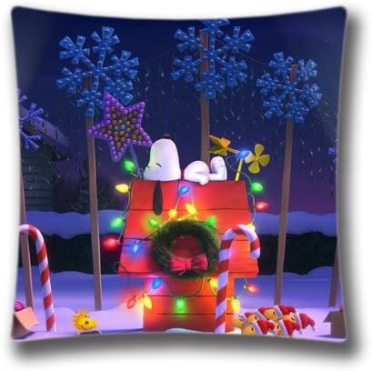 Christmas Pillow Cover, Christmas The Peanuts Christmas Throw Pillowcase, Customize Your Colors, Christmas decor 18" x 18"