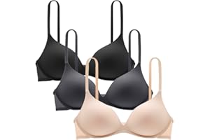 Bysion Reggiseni per Ragazze Adolescenti Leggermente Imbottiti Traspirante Senza Cuciture Sportivo Intimo Reggiseno Bralette per Bambine per 12-18 Anni Bambini e Donne - Confezione da 3