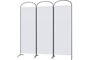 Angel Living Paravent 3 Panels Room Divider Protective Screen Wall Room Partition for Offices, Balcony, Bedroom, Outdoor Garden 168 x 182 cm Natural
