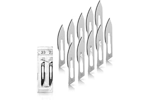 ‎MAY May 10 Stück Skalpellklingen Figur 23 aus Karbonstahl für Skalpell-Halter Nr. 4 - Ersatzklingen einzeln steril verpackt