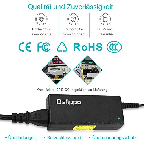 Delippo® 65W 19V 3.42A Laptop AC Adapter Ladegerät für Asus K40ab N20a X552ea Vx239h Mx239g Toshiba T130 Lenovo U350 V350 E255 E41 S300(5.5*2.5mm)[ 26 Monate Garantie] - 4