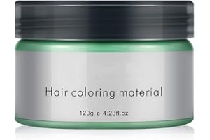 FILFEEL 120g Cire Colorante Cheveux Femmes Hommes Coiffure Coloration Temporaire Cheveux Styling Cire De Modélisation Jetable Boue De Cheveux Naturelle Pour Quotidien, Fête, Cosplay (Vert)