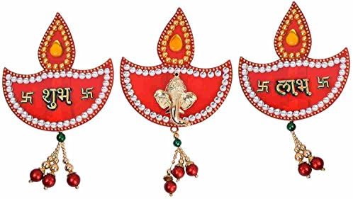 Dhara Art Subh Labh Ganesha Stick ate Home Hindu Pooja Indian Tradition Christmas