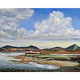 Donegal Ireland - Irische Landschaft, von Owen Harris aus Irland, gerahmtes Oelgemaelde, original. KOSTENLOSER VERSAND