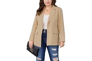 Hanna Nikole Blazer Blazer para mujer, talla grande, con bolsillo y botones