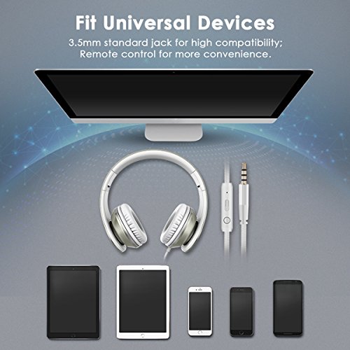 Crabot I65 On Ear KopfhÃ¶rer Tragbarer und Faltbarer Headset mit Mikrofon LautstÃ¤rkeregelung Freisprech- und Faltfunktion bequemen verstellbaren Ohrmuscheln geeignet fÃ¼r iPhone Smartphones PC und MP3