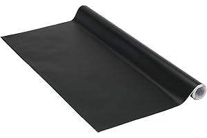 Adhésif Uni Mat noir, Feuille adhésive, Feuille de meubles, auto-adhésif, 67,5cm x 2m, 160µm (Épaisseur : 0,16 mm), Venilia 53309