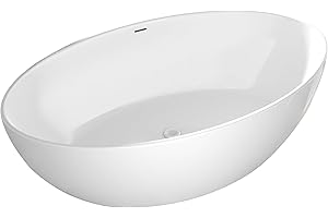 BERNSTEIN Vasca da bagno freestanding DESTINO bianco - rubinetti a scelta, Rubinetti a scelta:Senza rubinetteria, Sistema drenaggio:Senza sistema di drennaggio