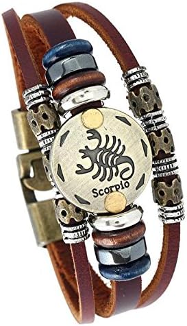 Hand Woven Leather Retro Twelve Constellation Bracelet