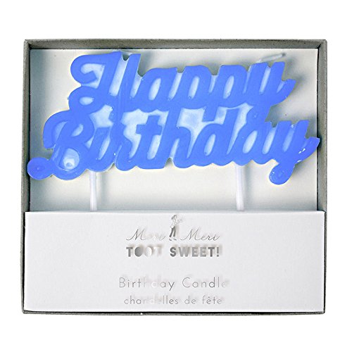 Meri Meri Blue Happy Birthday Candle