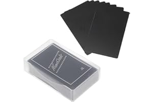 PATIKIL 0.21mm Metal Business Cards, 100 Pack Blank Name Card Laser Engraving Aluminum for DIY Gift Cards, Matte Black