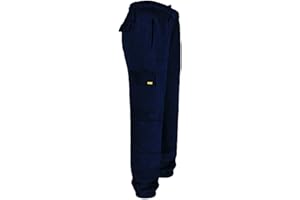 SITE KING Mens Cargo Combat Work Tracksuit Jogging Bottoms with Knee Pad Pockets Fleece Pants