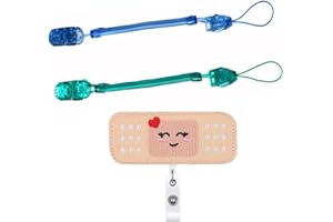 GUILUC Porta Tijeras Enfermería, Porta Tarjetas Identificativas, 2 Cuelga Tijeras + 1 Colgante Retráctil, Clip Sujetador Para No Olvidar Tijeras, Colgante Tarjeta Identificativa, Lanyard Enfermera