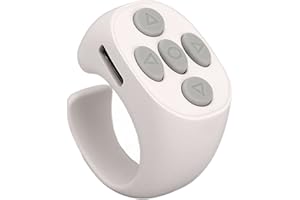 ASHATA Smart Ring, Smart Ring Controller, Bluetooth 5.3 Wireless Remote Control Page Turner dla Tik Tok Electronic Book Zdalne Fotografowanie, Up And Down Page, Kompatybilny z Androidem, IOS, IPad,(Biały)