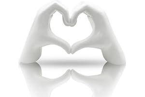 HUHOTE Herzform Hand Statue, Herz Hand Skulptur, Liebe Finger Statue, Herz Hände Statue, Geste Statuen und Skulpturen, Romantische Statue, Heimdekoration Für Wohnzimmer, Zimmer, Büro, Weiß